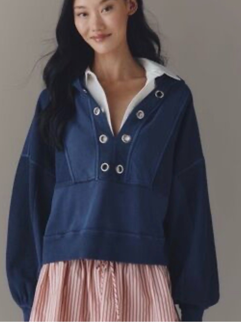 Anthropologie Kamrie Pieced Popover Top by Pilcro M